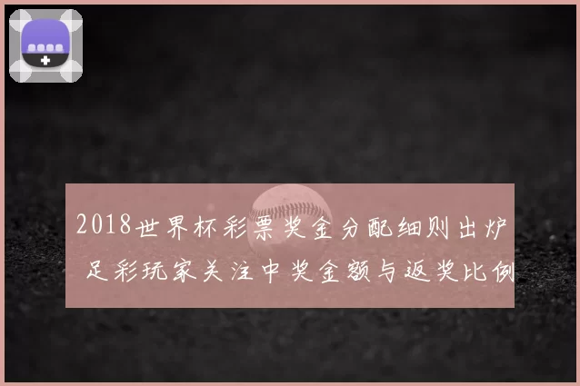 2018世界杯彩票奖金分配细则出炉 足彩玩家关注中奖金额与返奖比例